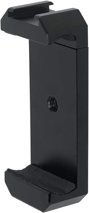 SIOTI Phone Clamp Mount, Universal Cell Phone Tripod Mount Adapter, Clamp Phone Mount Holder Connector, 1/4" Mount, Compatiable with 4.0in ~6.7in Cell Phone