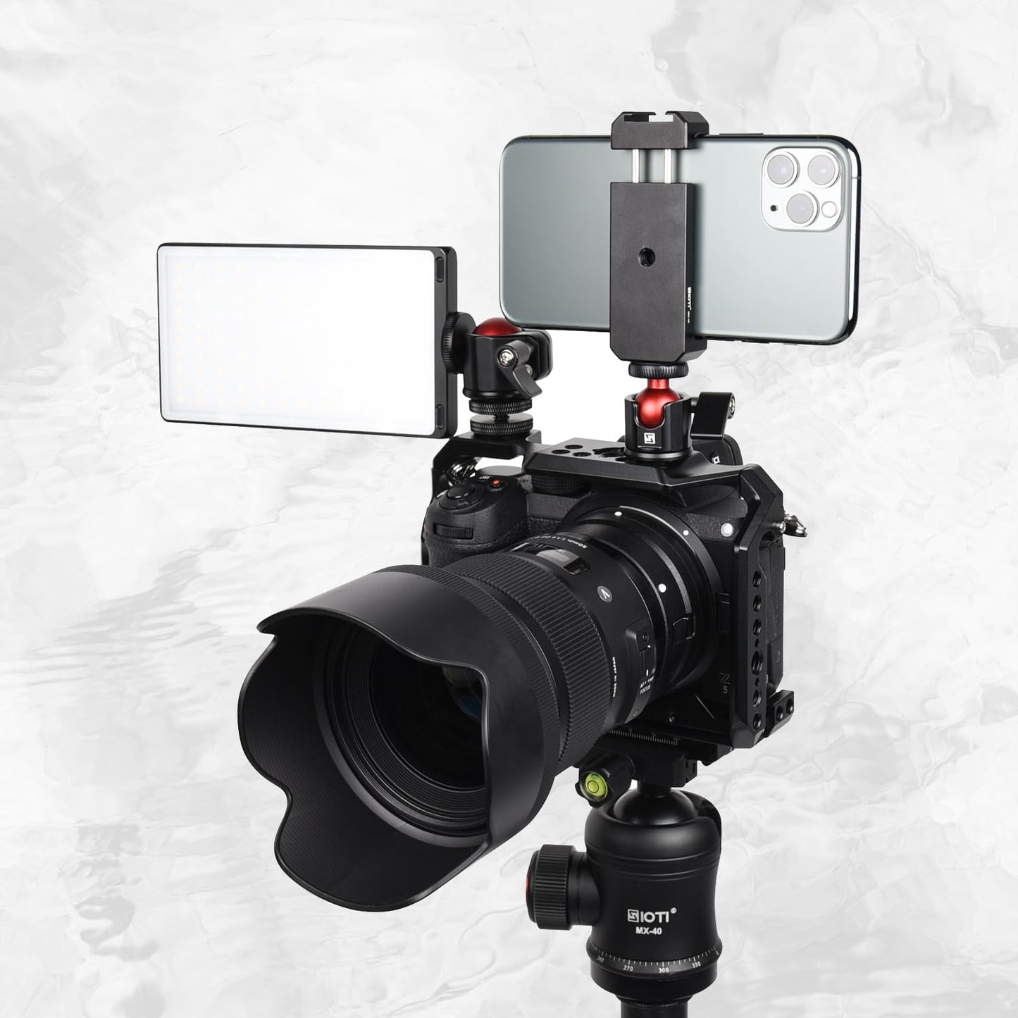 SIOTI Mini Ball Head Mount, Mini Tripod Head Mount, with Hot Shoe, Compatible with Microphone/Cellphone/Action Camera/Flash/LCD