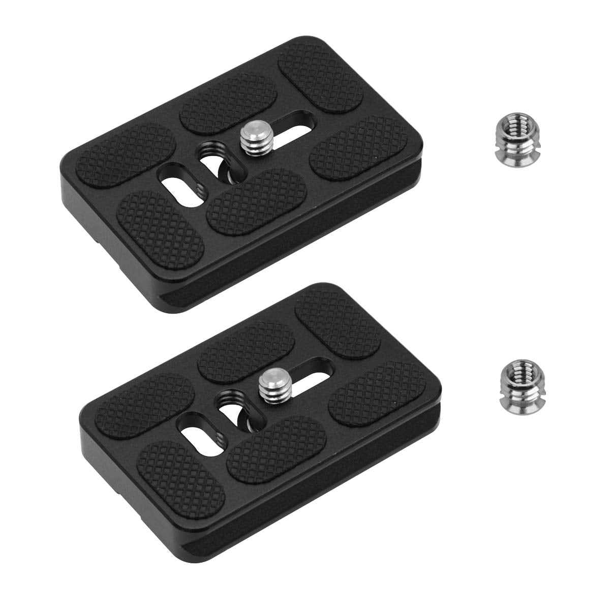 SIOTI Quick Release Plate, PU60 universal quick release plate universal kit, 1/4" Quick Release Screw Mount with 2Pieces Packed +2Pieces 1/4" to 3/8 Adapter Screw, Compatiable with Arc (QR Plate 60mm)