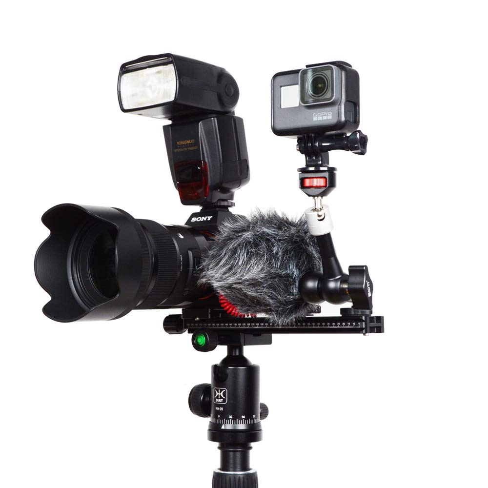 SIOTI 7 Inch Magic Arm, Articulating Magic Friction Arm, Mini Friction Arm, Tripod Extension Arm Clamp with 1/4" Mount for Camera Accessories Extension (7 Inch Magic Arm)
