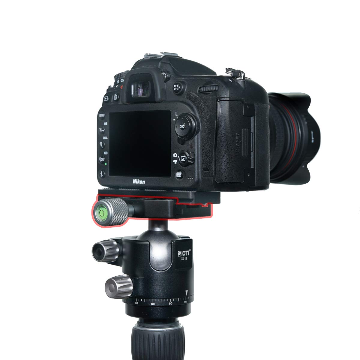 SIOTI Quick Release Plate Mount, Quick Release Plate Clamp, Tripod Ball Head Mount Clamp with 2×Bubble Spirit Level for DSLR, Camcorder, Projector, Heavy Video Camera (70mm QR Clamp)