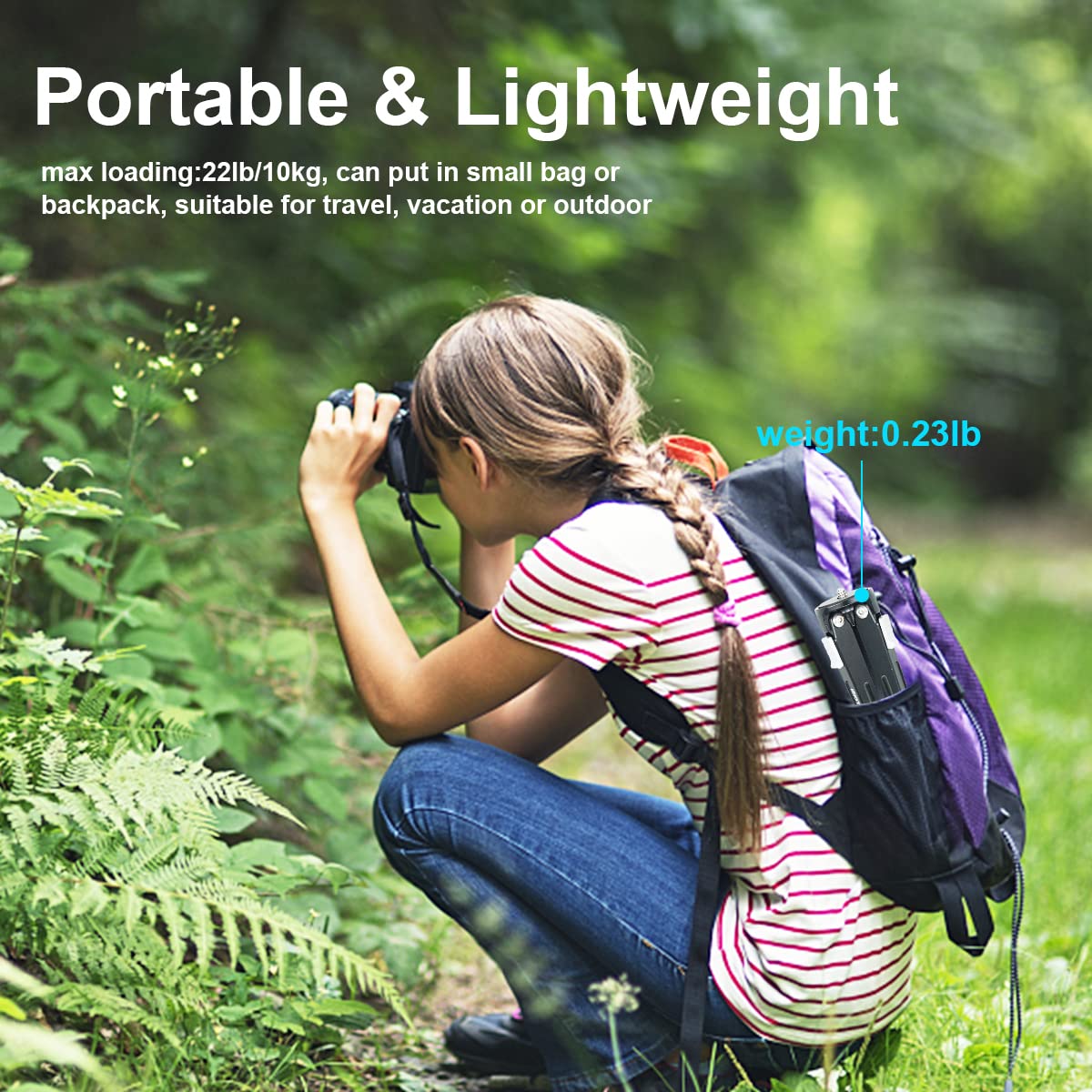 SIOTI Mini Tripod Stand Camera, Portable Tabletop Tripod Stand, Alumina Material & Lightweight, Compatialble for DSLR, SLR,Camcorder, Projector, Mobile Cellphone, Action Camera, Gopro, Webcam