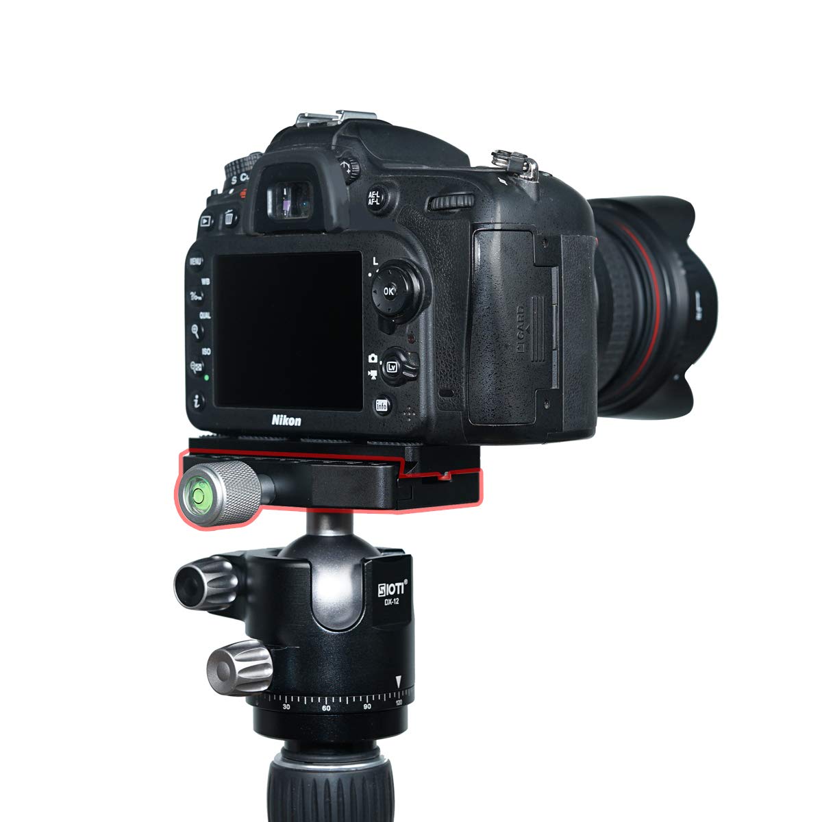 SIOTI Quick Release Plate Clamp, Quick Release Plate Mount, Tripod Ball Head Mount Clamp with 2×Bubble Spirit Level for DSLR, Camcorder, Projector, Heavy Video Camera (90mm QR Clamp)
