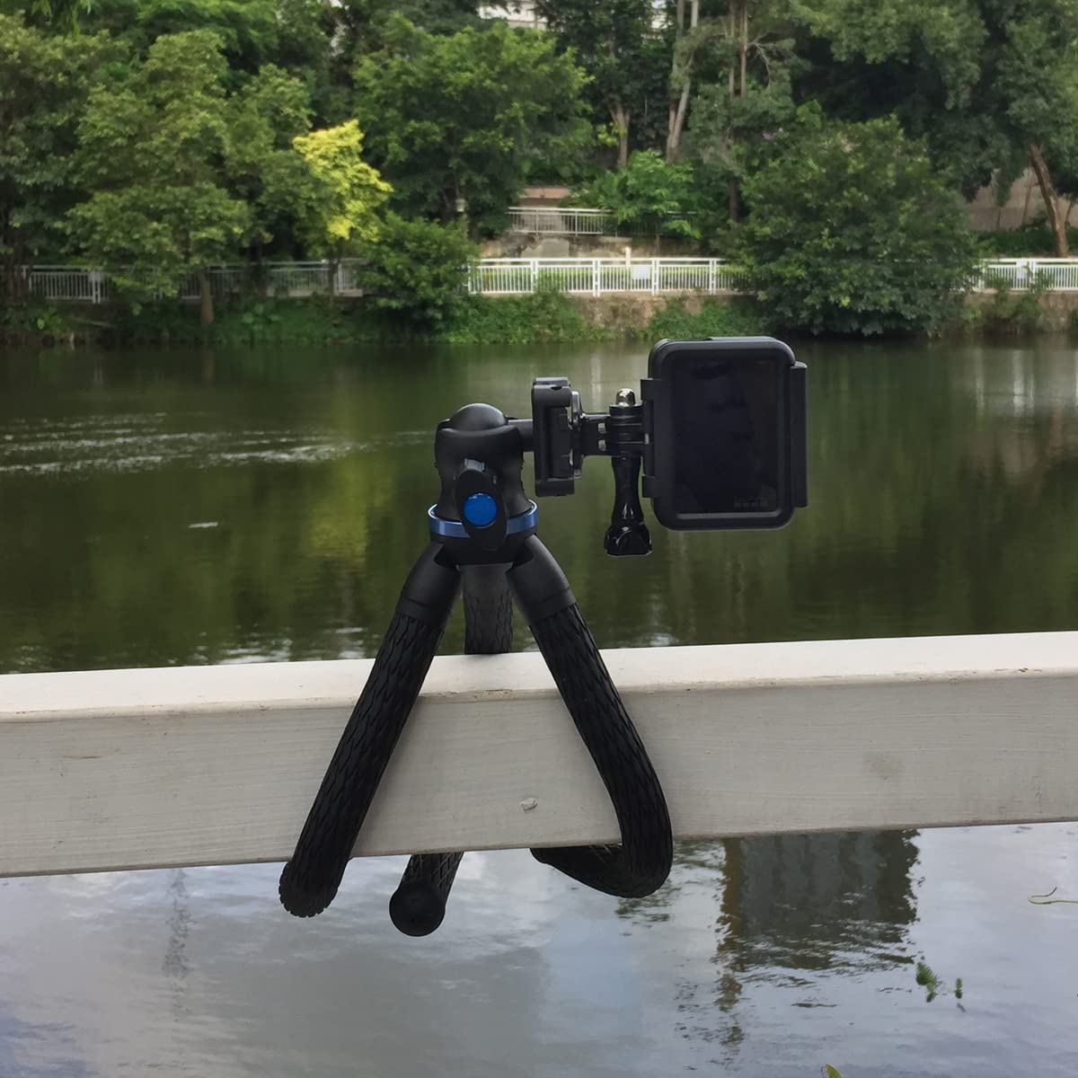 SIOTI Mini Tripod, Flexible and Portable, with Adjustable Mobile Phone Bracket, Compatible with Mobile Phone, Camera, Action Camera, Projector,Monitor, Light(Blue)