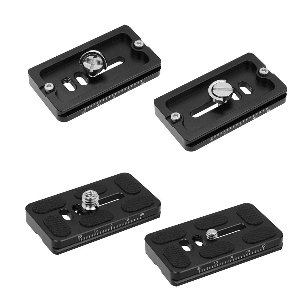 SIOTI Quick Release Plate, PU70+PU60+PU50 Universal Quick Release Plate kit, 1/4" Quick Release Screw Mount with 3Pieces Packed +2Pieces 1/4" to 3/8 Adapter Screw, Compatiable with Arca/Swiss S