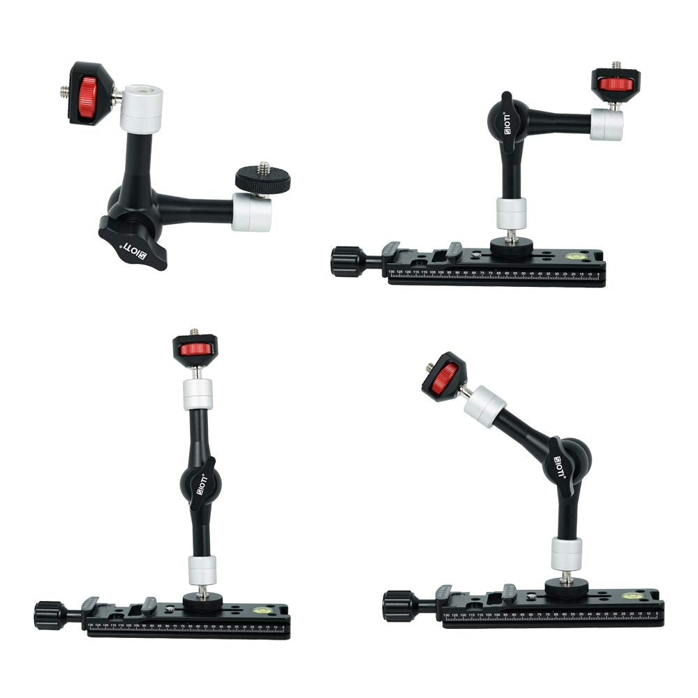 SIOTI 7 Inch Magic Arm, Articulating Magic Friction Arm, Mini Friction Arm, Tripod Extension Arm Clamp with 1/4" Mount for Camera Accessories Extension (7 Inch Magic Arm)