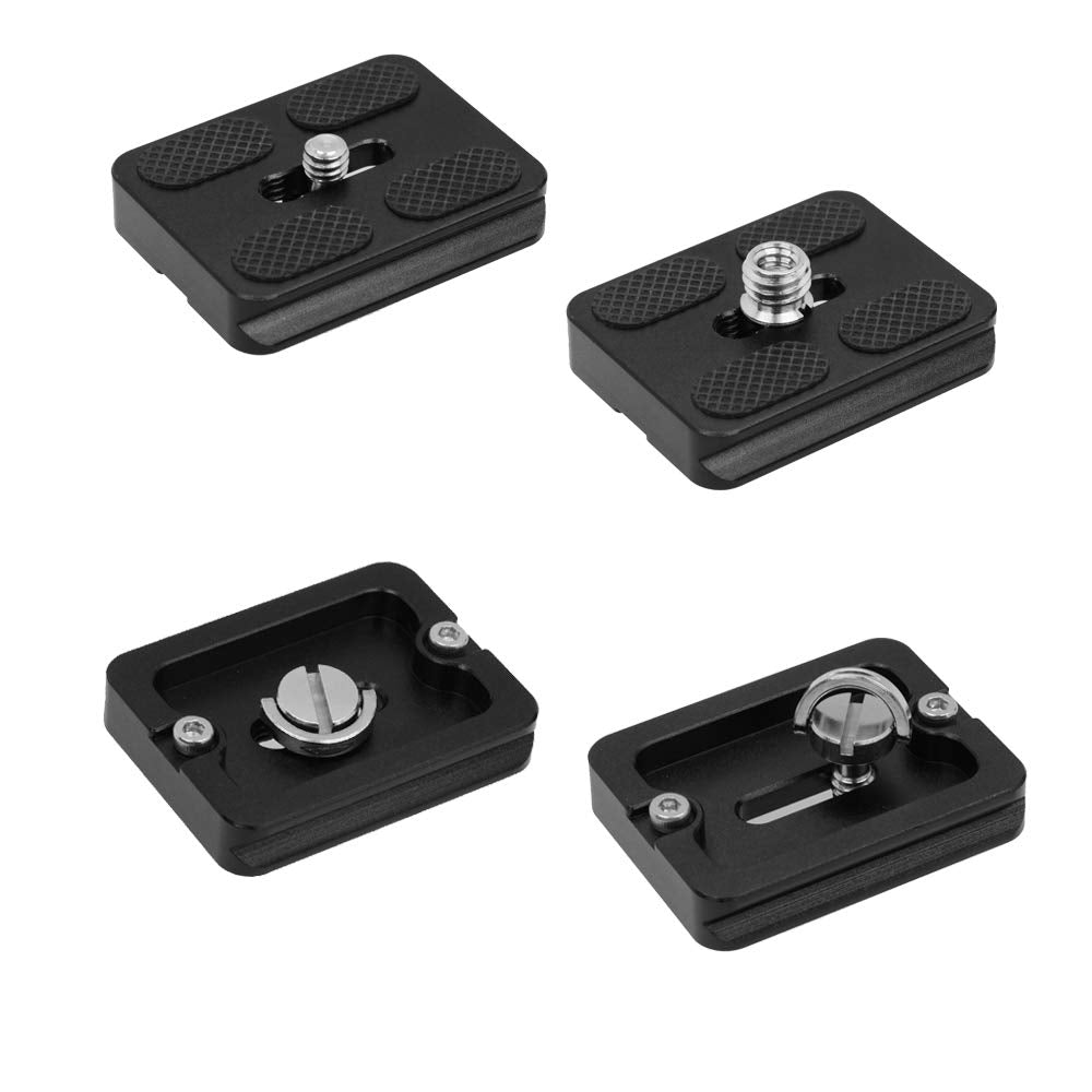 SIOTI Quick Release Plate, PU70+PU60+PU50 Universal Quick Release Plate kit, 1/4" Quick Release Screw Mount with 3Pieces Packed +2Pieces 1/4" to 3/8 Adapter Screw, Compatiable with Arca/Swiss S