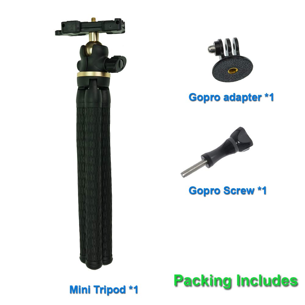 SIOTI Mini Tripod, Flexible and Portable, with Adjustable Mobile Phone Bracket, Compatible with Mobile Phone, Camera, Action Camera, Projector, Monitor, Light(Silver)