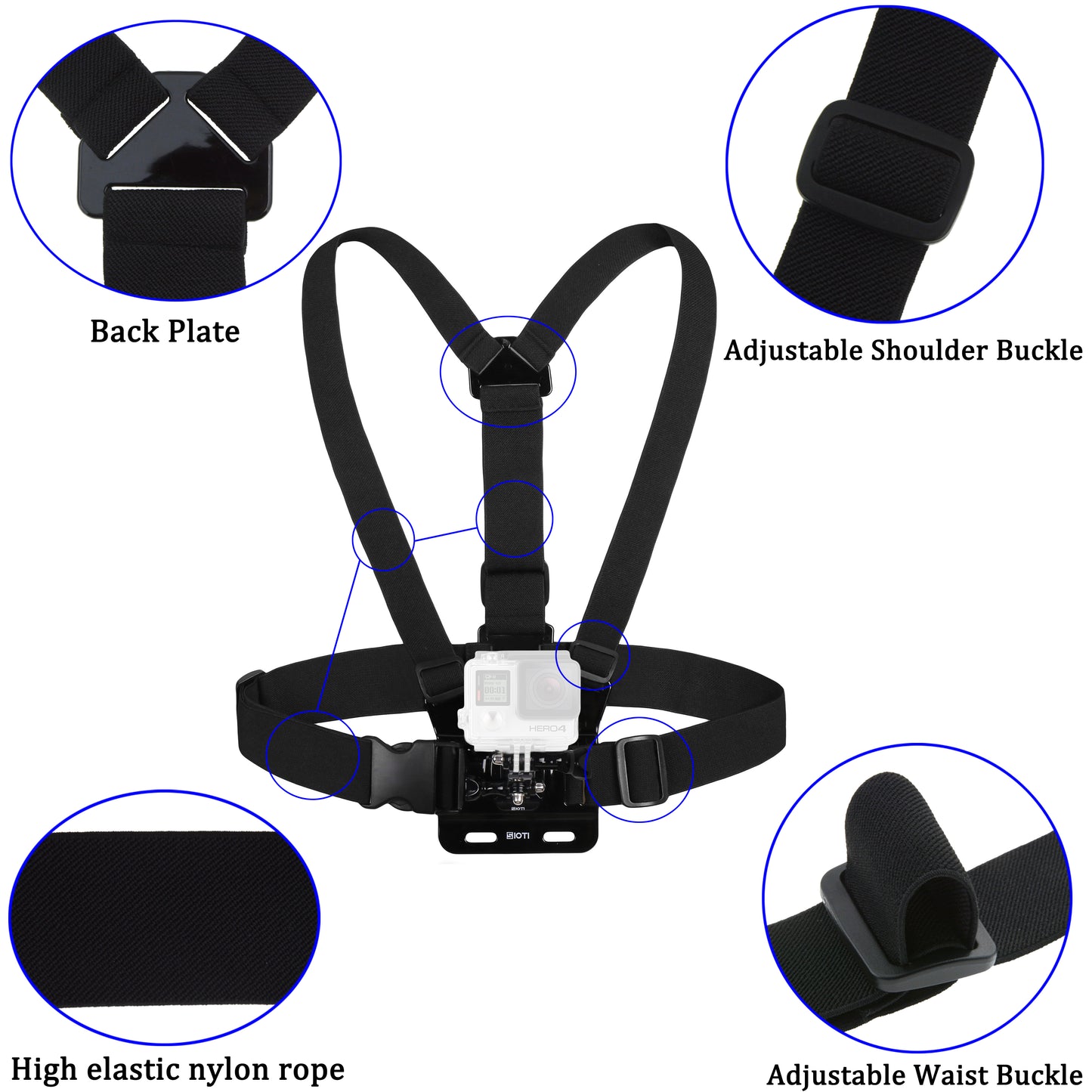 SIOTI Adjustable Chest Mount Harness + 3-Way Pivot Arm