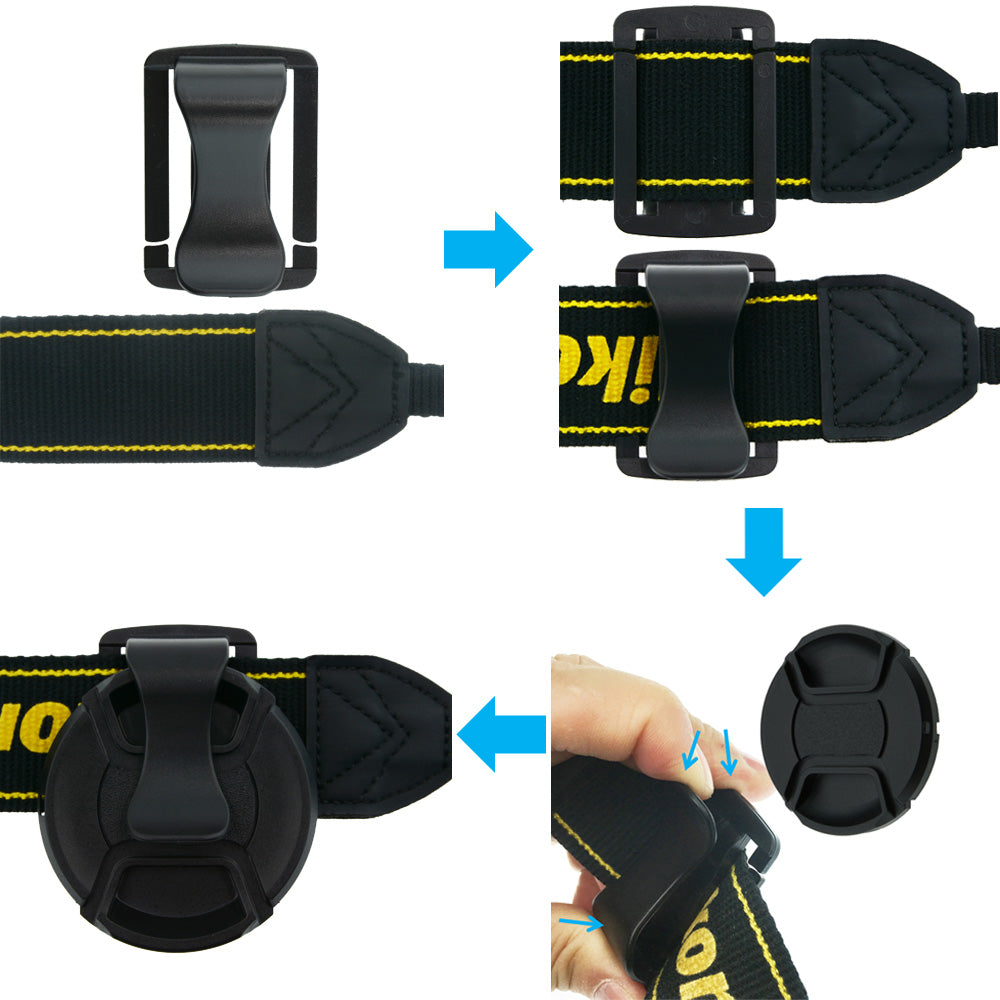 SIOTI 2pcs Lens Cap + Cap Clip + Cleaning Wiper
