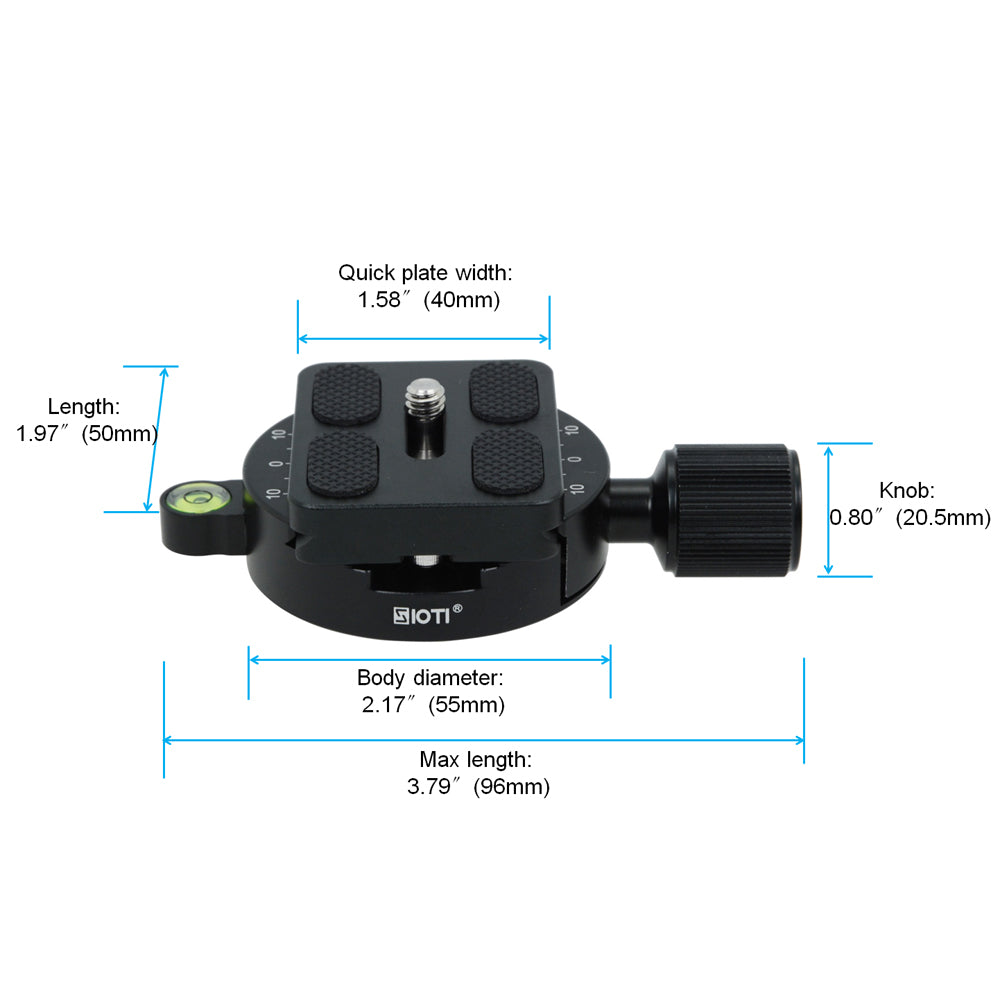SIOTI Quick Plate Adapter with PU50 Quick Release Plate Compatible with RRS/ARCA Ball Head or Any Tripod Head/Tripod with 1/4" or 3/8" Mount