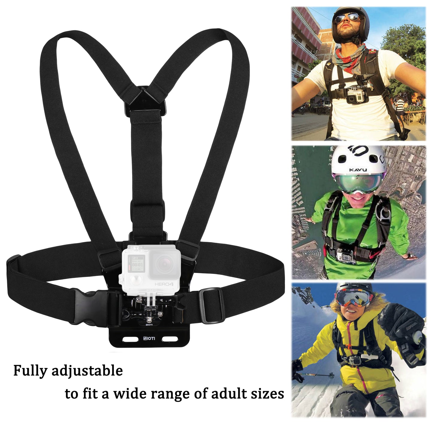 SIOTI Adjustable Chest Mount Harness + 3-Way Pivot Arm