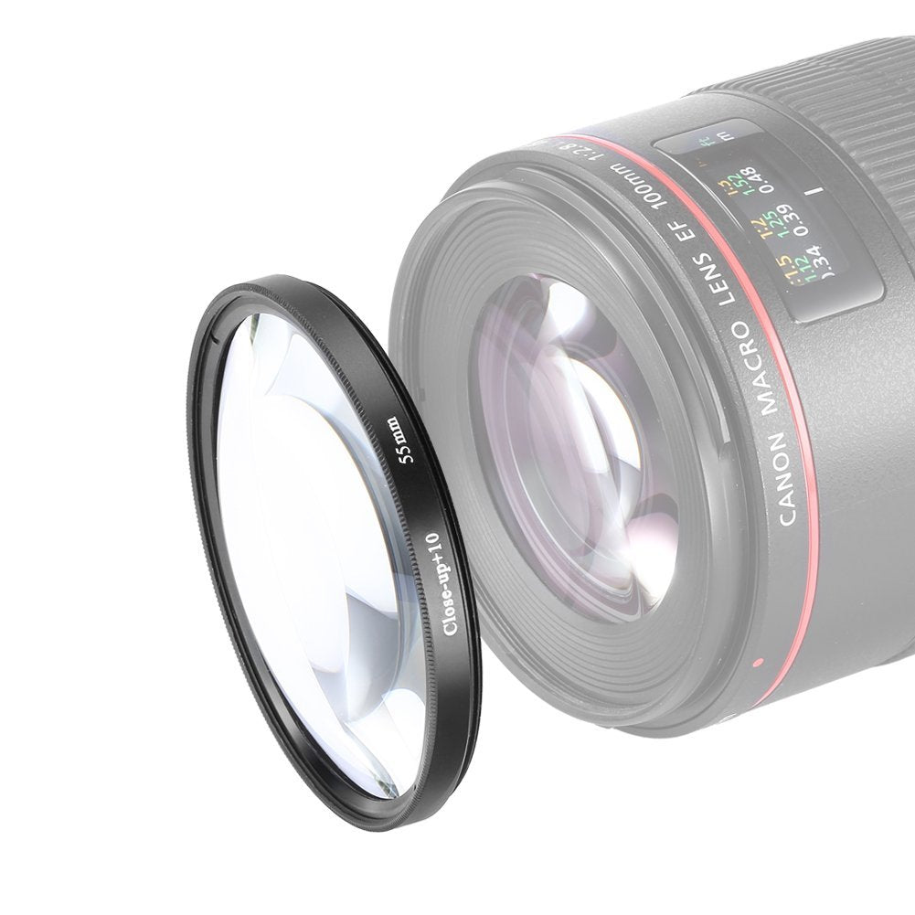 Close Up Macro Lens Filter(+1 / +2 / +4 / +10) Diopter Filters Set for Camera Lens