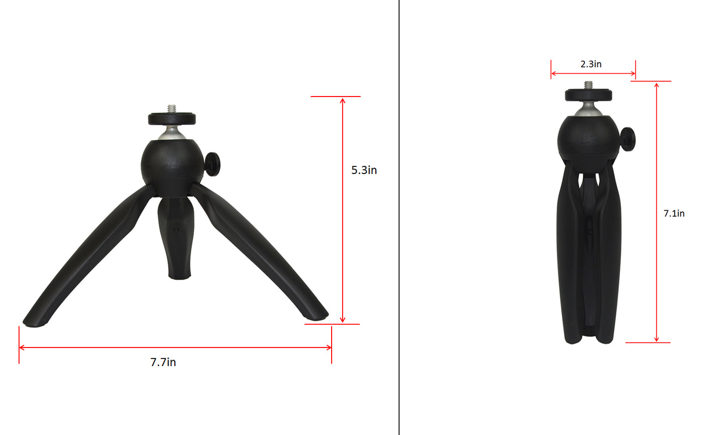 SIOTI Mini Flexible Ball Head Tripod + Cellphone Holder Mount + Adapter