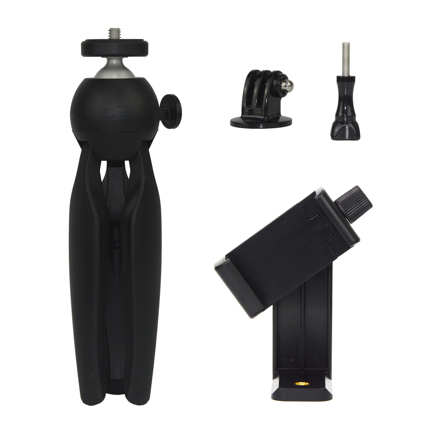 SIOTI Mini Flexible Ball Head Tripod + Cellphone Holder Mount + Adapter