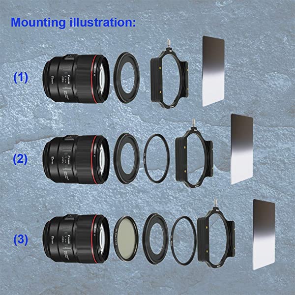 Sioti Filter Holder + Adapter Ring for 58-82mm Lens