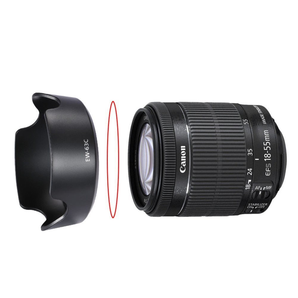 SIOTI Lens Hood EW-63C for Canon EF-S 18-55mm f/3.5-5.6 IS STM Lens