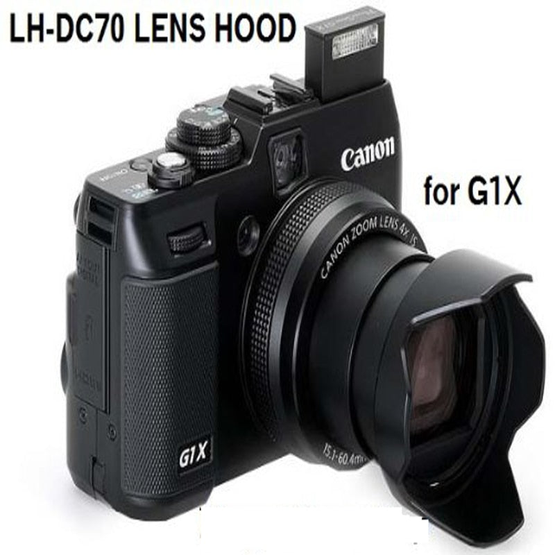 SIOTI Lens Hood LH-DC70 HARD PLASTIC Bayonet Lens Hood for CANON PowerShot G1X GX1 Cameras