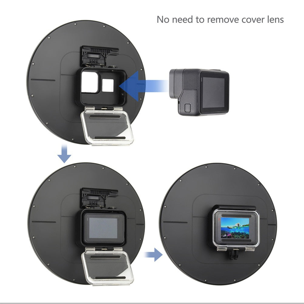 Waterproof Dome Port Diving Lens Cover Case with Pistol Trigger Grip for GoPro Hero 5 6 7