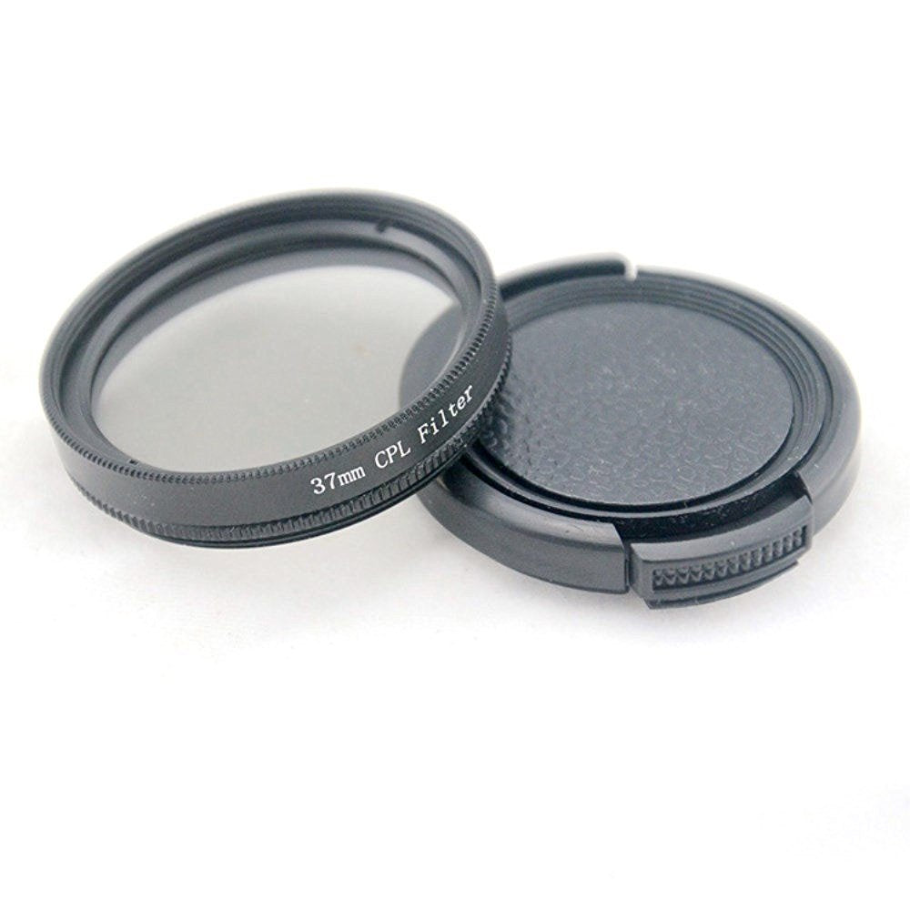 For Yi II 4K Action Camera 3in1 Optical Glass 37mm Filter CPL Lens+Adapter+Lens Cap For Yi 2 4K Camera