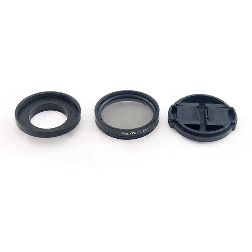 For Yi II 4K Action Camera 3in1 Optical Glass 37mm Filter CPL Lens+Adapter+Lens Cap For Yi 2 4K Camera