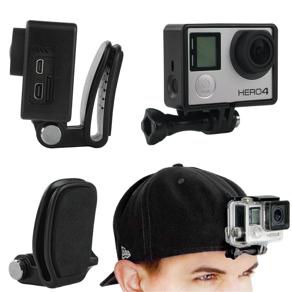 Adjustable Head Strap Mount+Hat Quick Clip Mount+Backpack Clip Mount for Action Camera