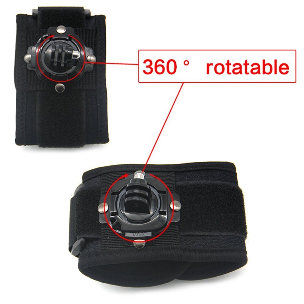 360 Degree Rotating Glove Style Camera Wrist Strap Hand Mount with Screw for Action Camera