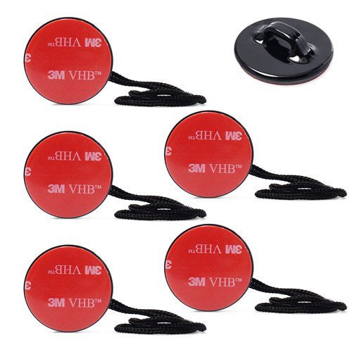 5PCS Safety Insurance Tether Straps With 3M Sticker Mounting Kit for Action Camera
