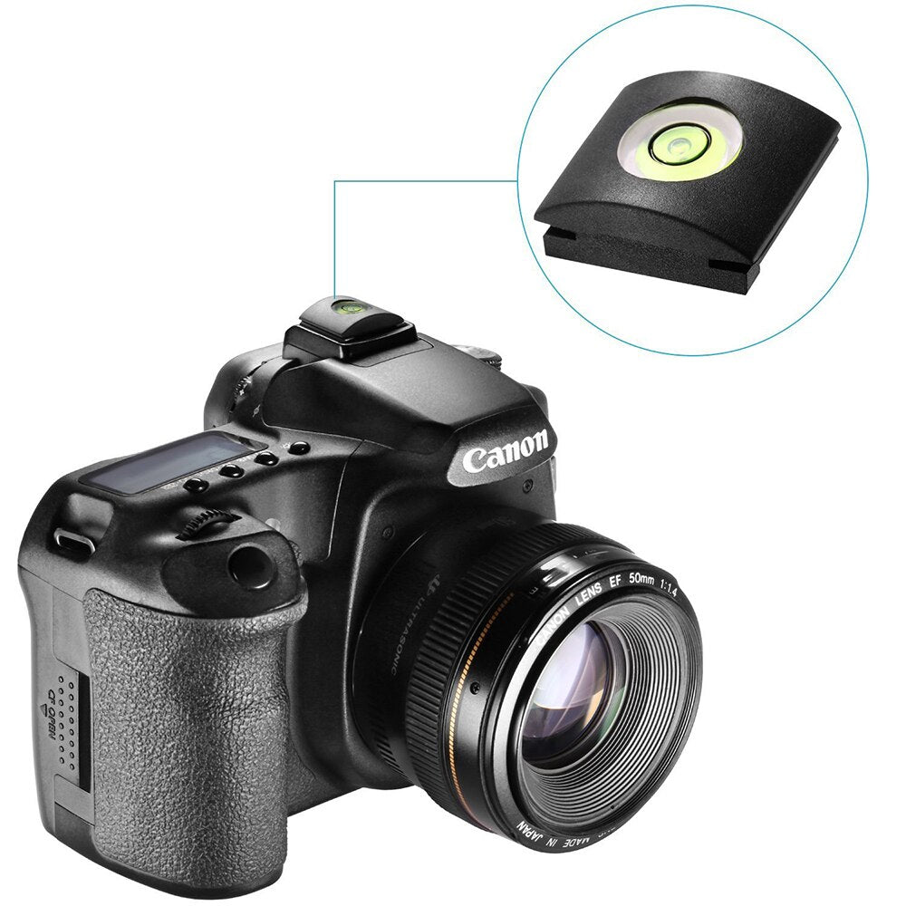 Camera Flashlight Hot Shoe Cover with Bubble Spirit Level for Camera