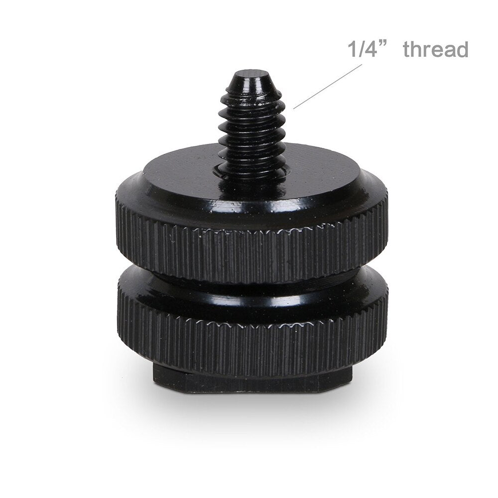 Camera Hot Shoe Mount to 1/4"-20 Tripod Screw Adapter Flash Shoe Mount for DSLR Camera Rig