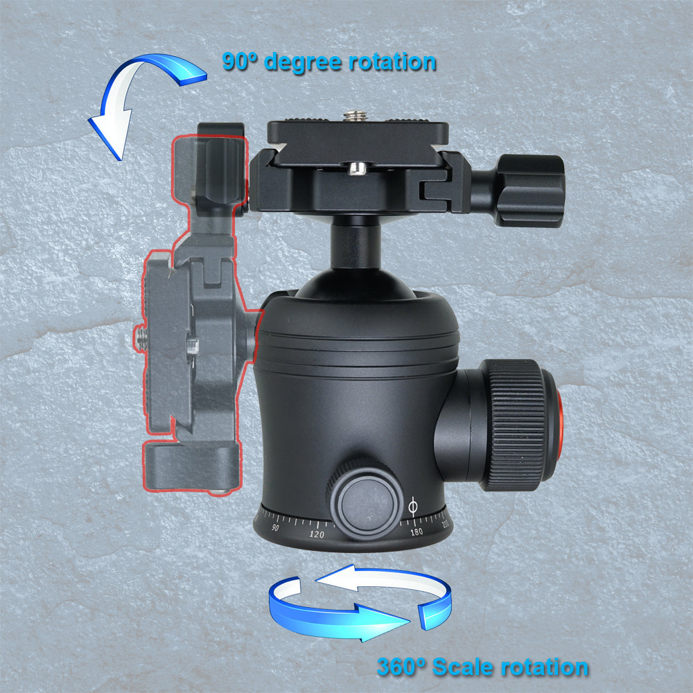 SIOTI Ball Head Tripod Mount, Ball Head Camera Mount, Camera Tripod Mount for DSLR Camera, Mirrorless Camera, Camcorder, Telescope, Action Camera, Slider, Tripod (34mm Diameter Ball)