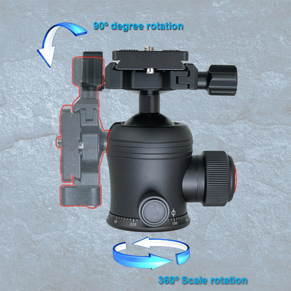 SIOTI Ball Head Tripod Mount, Ball Head Camera Mount, Camera Tripod Mount for DSLR Camera, Mirrorless Camera, Camcorder, Telescope, Action Camera, Slider, Tripod (34mm Diameter Ball)