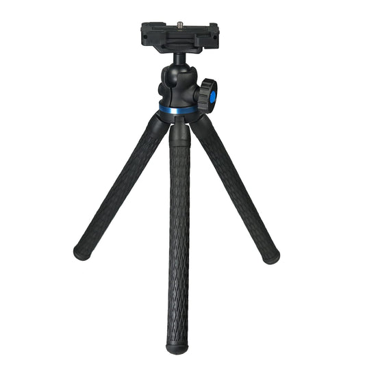SIOTI Mini Tripod, Flexible and Portable, with Adjustable Mobile Phone Bracket, Compatible with Mobile Phone, Camera, Action Camera, Projector,Monitor, Light(Blue)