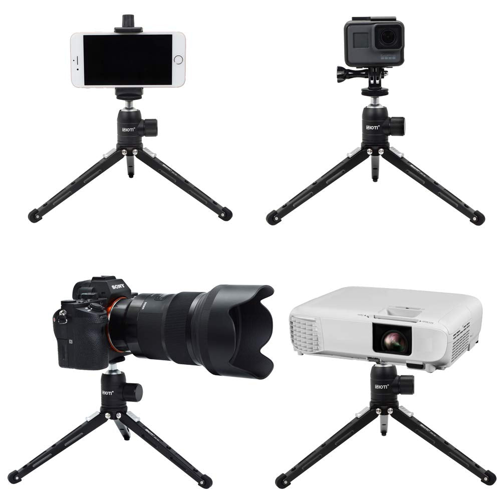 SIOTI Ultra Mini Ball Head Mount with Hot Shoe, Compatibale with Digital Camera/Microphone/Smart Phone/Action Camera/Flash/LCD (Mini Ball Head MX20)