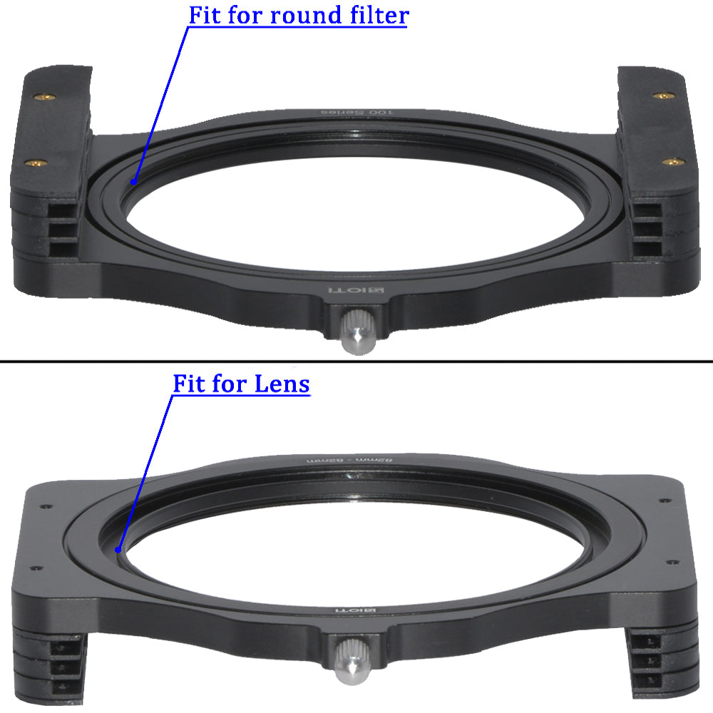 SIOTI 100mm Square Z Series Metal Modular Filter Holder +Metal Adapter Ring for Lee Hitech Singh-Ray Cokin Z PRO 4X4 4x5 4X5.65 Filter.
