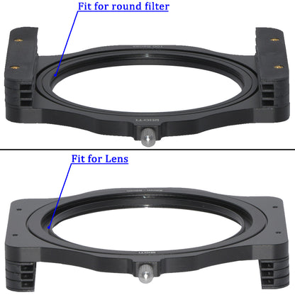 SIOTI 100mm Square Z Series Metal Modular Filter Holder +Metal Adapter Ring for Lee Hitech Singh-Ray Cokin Z PRO 4X4 4x5 4X5.65 Filter.