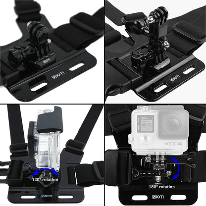 SIOTI Adjustable Chest Mount Harness + 3-Way Pivot Arm