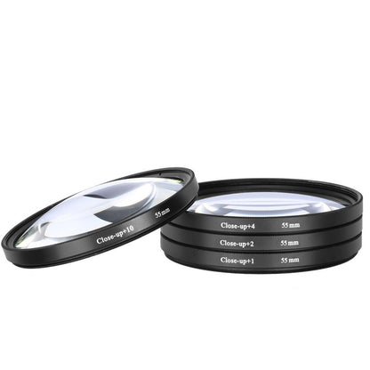 Close Up Macro Lens Filter(+1 / +2 / +4 / +10) Diopter Filters Set for Camera Lens