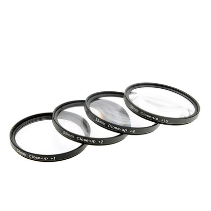 Close Up Macro Lens Filter(+1 / +2 / +4 / +10) Diopter Filters Set for Camera Lens