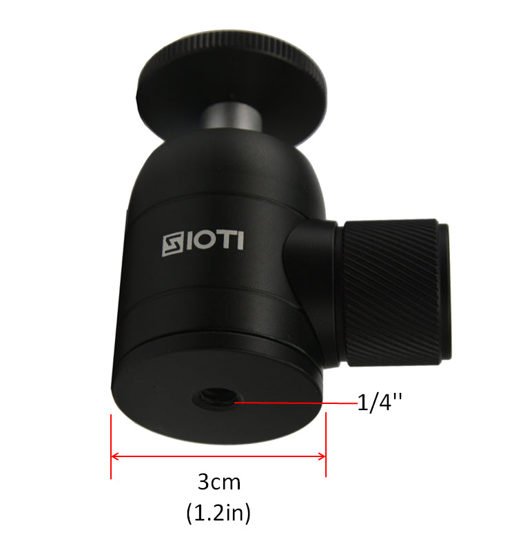 SIOTI Tripod Mini Ball Head Tripod Mount Head-Metal Ballhead 360° Pan 90° Tilt Tripod Mount with 1/4" Screw for Digital Camera/Compact DSLR/Cell Phone/Monopod/Gopro/Light Stand/Light House