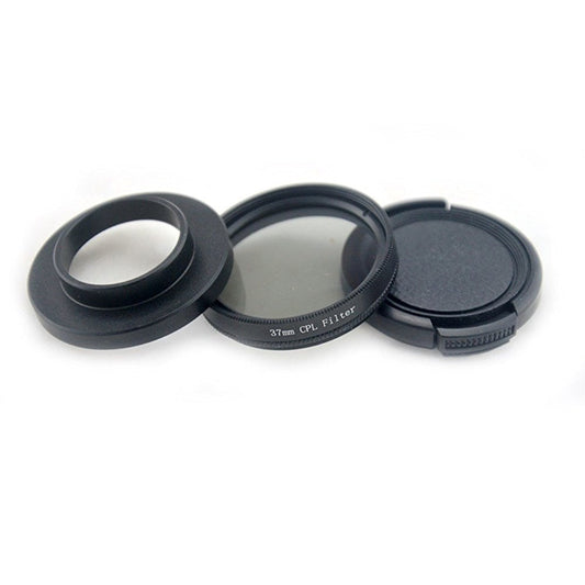 For Yi II 4K Action Camera 3in1 Optical Glass 37mm Filter CPL Lens+Adapter+Lens Cap For Yi 2 4K Camera