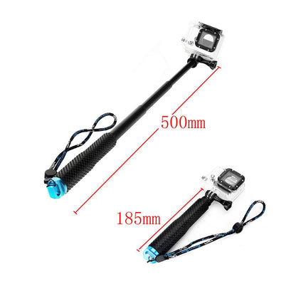 Aluminum Extendable Pole Stick Telescopic Handheld Monopod with Mount Adapter for Action Camera