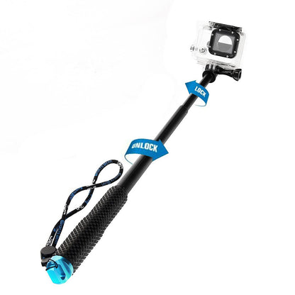 Aluminum Extendable Pole Stick Telescopic Handheld Monopod with Mount Adapter for Action Camera