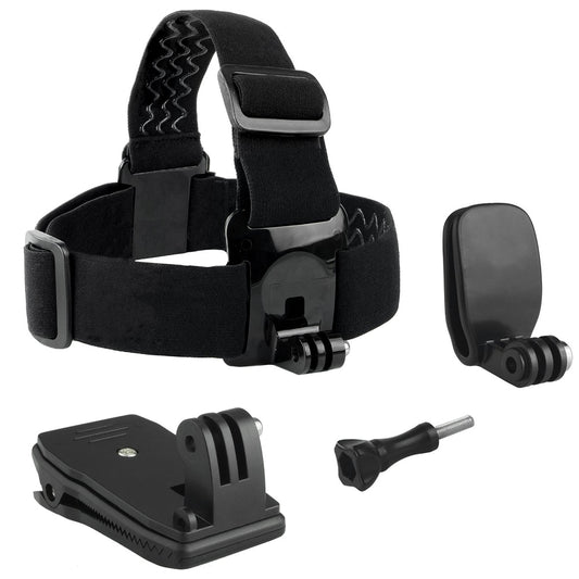 Adjustable Head Strap Mount+Hat Quick Clip Mount+Backpack Clip Mount for Action Camera