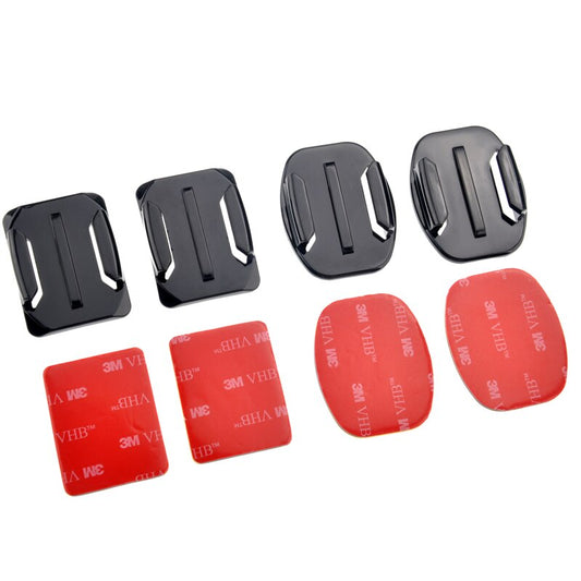 2pcs Flat Mounts & 2pcs Curved Mounts with 3M adhesive pads for Action Camera