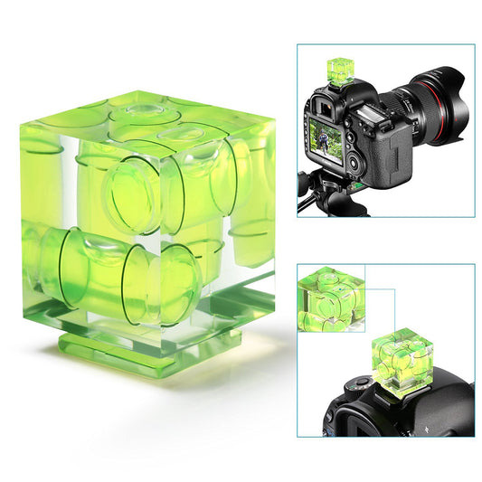Three-Axis Hot-Shoe Bubble-Spirit Level for Cameras